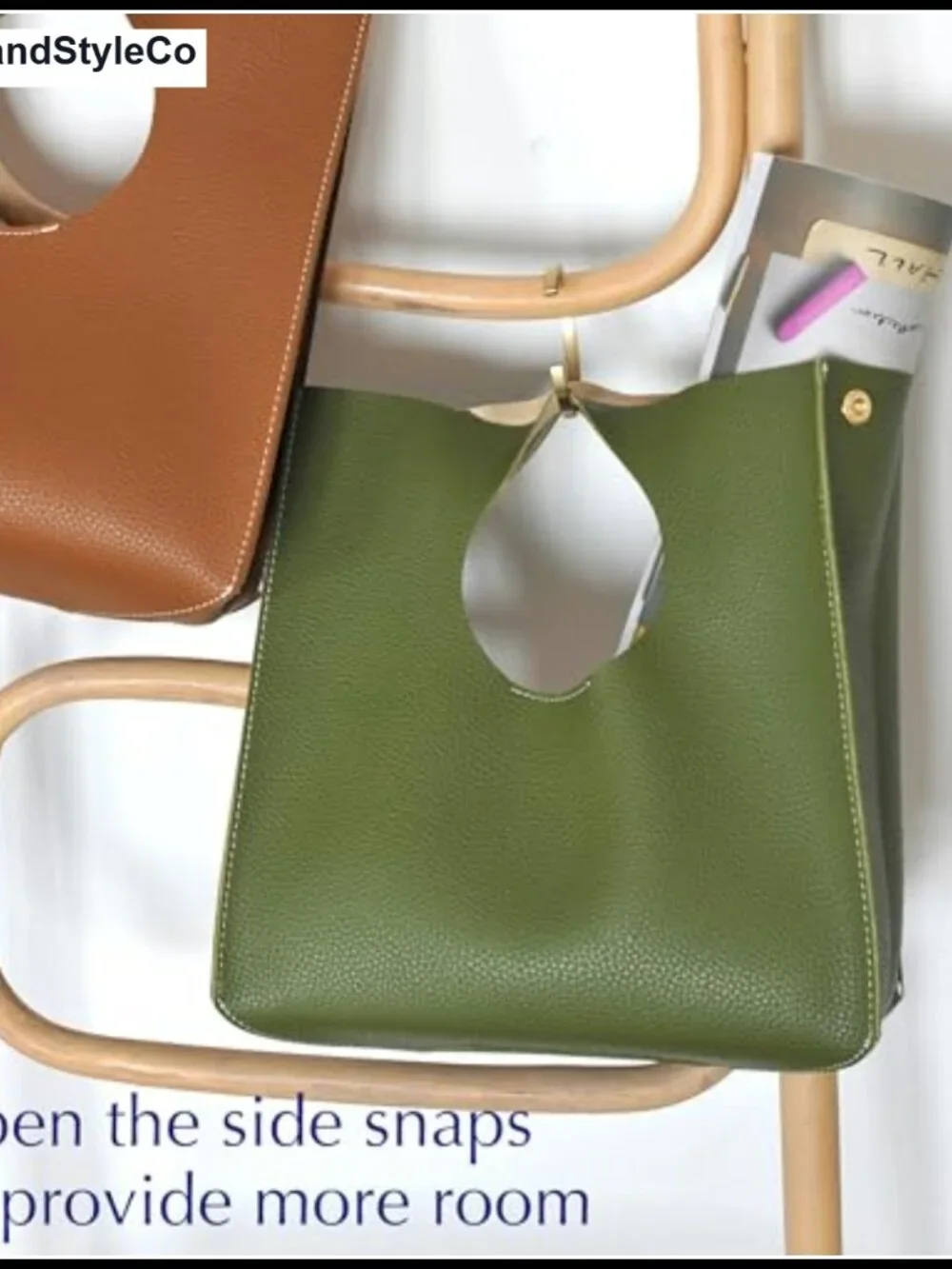 HOXIS Vintage Minimalist Soft PU Leather Handbag Clutch Small Tote